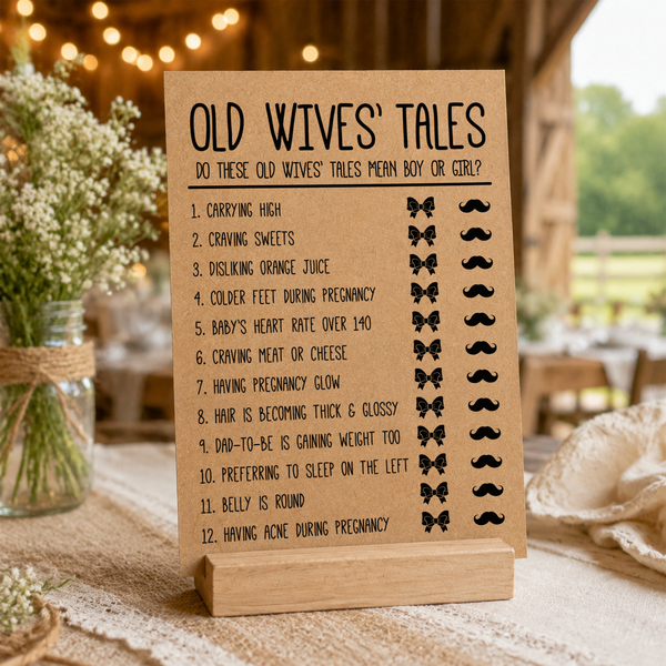 Old Wives Tales Baby Shower Game