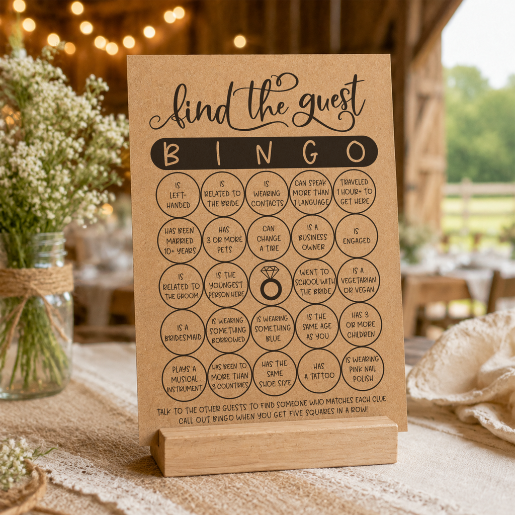 Find The Guest Bingo Bridal Shower Game