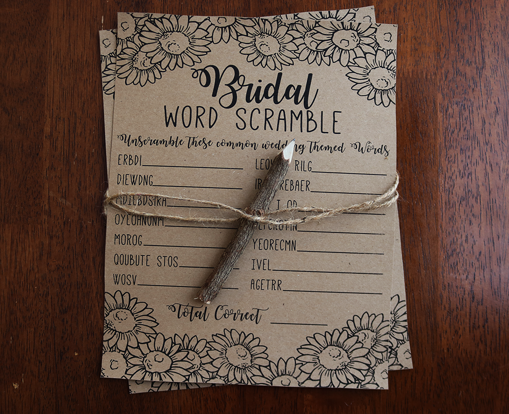 Bridal Word Scramble Bridal Shower Game