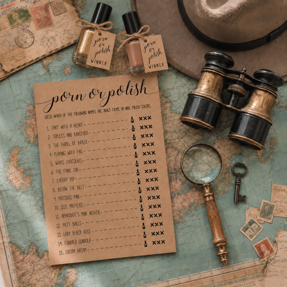 Porn Or Polish Bridal Shower Game