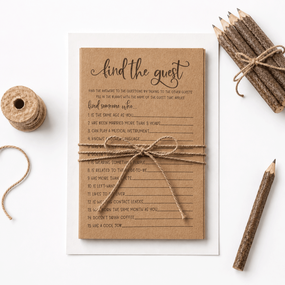 Find The Guest Bridal Shower Game