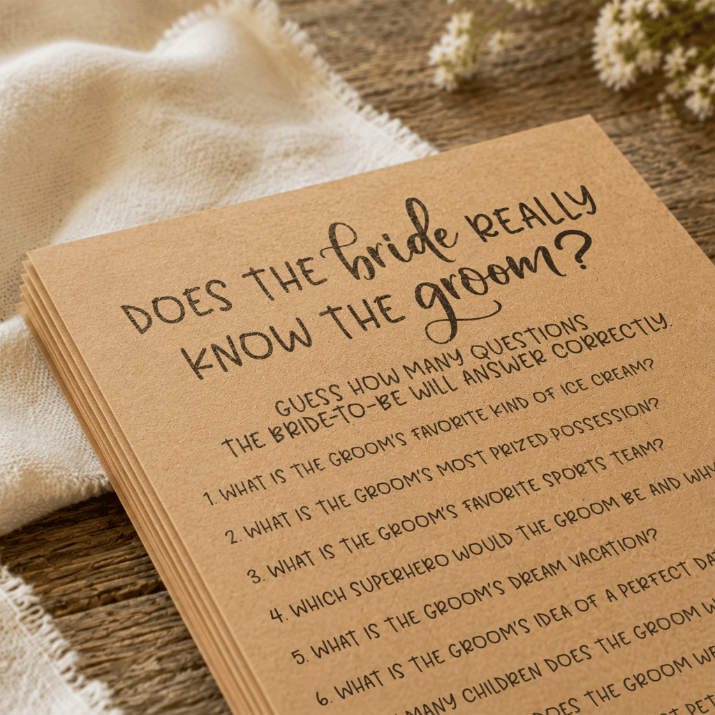 Does The Bride Really Know The Groom Bridal Shower Game