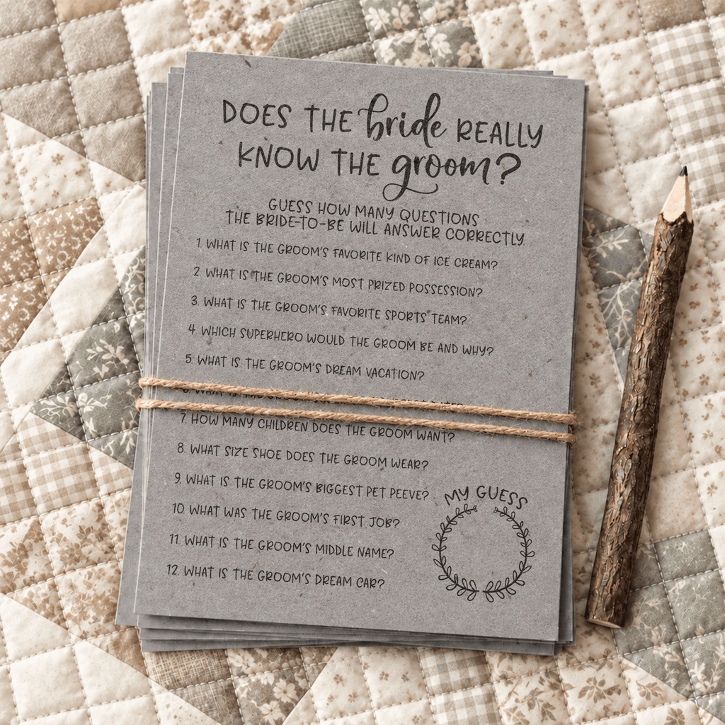 Does The Bride Really Know The Groom Bridal Shower Game