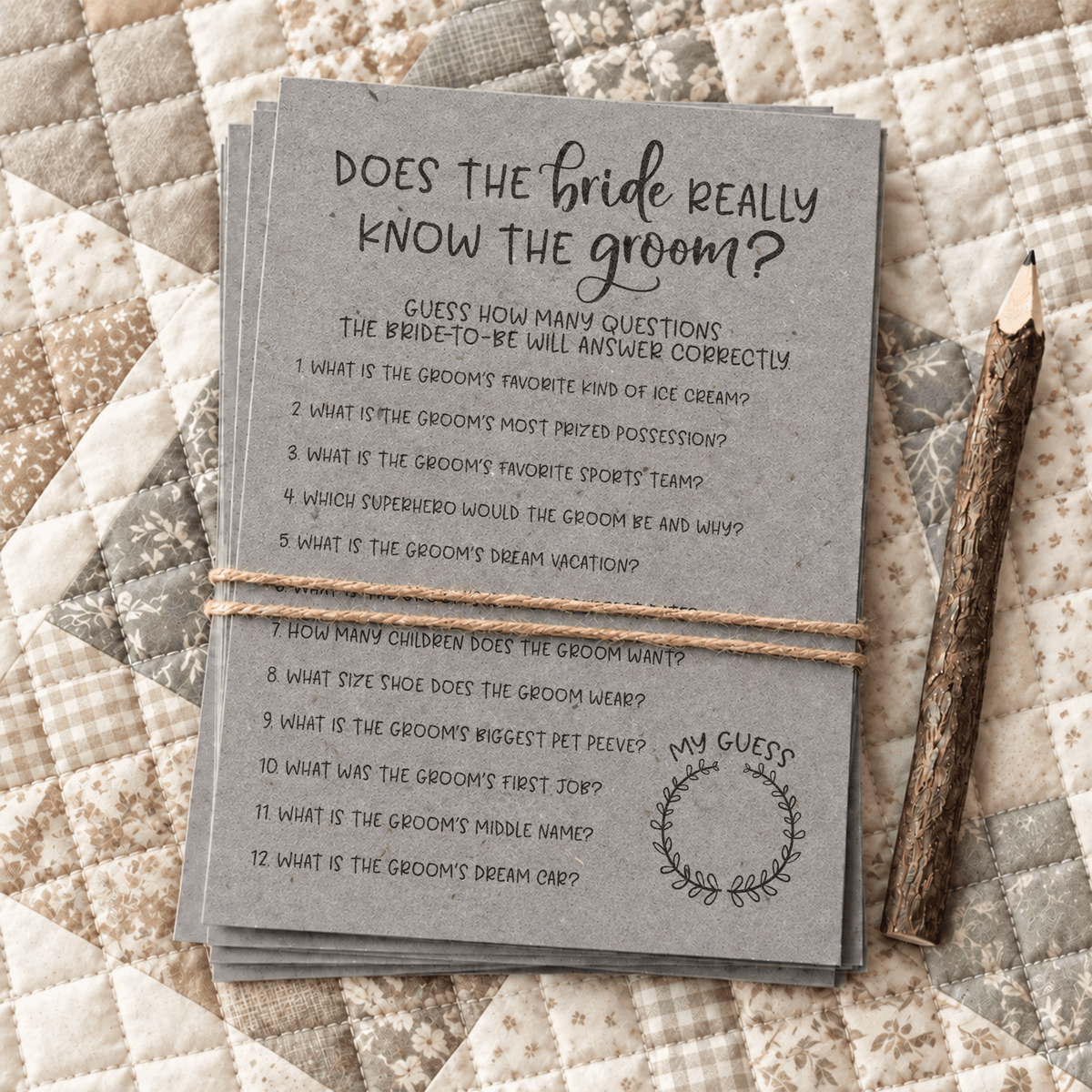 Does The Bride Really Know The Groom Bridal Shower Game