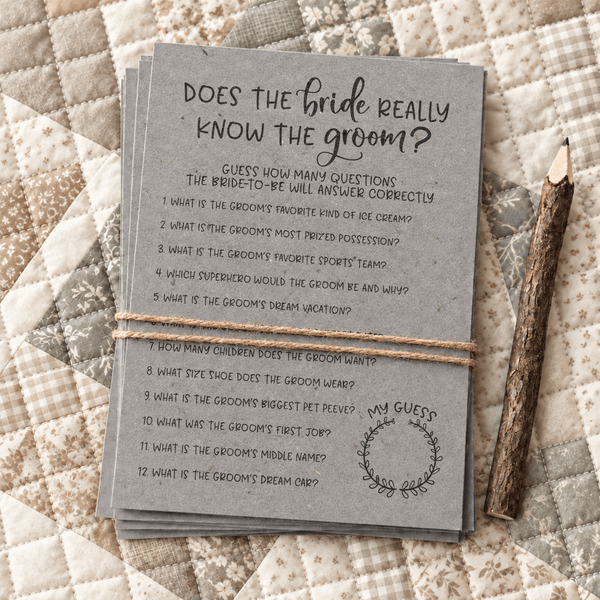 Does The Bride Really Know The Groom Bridal Shower Game