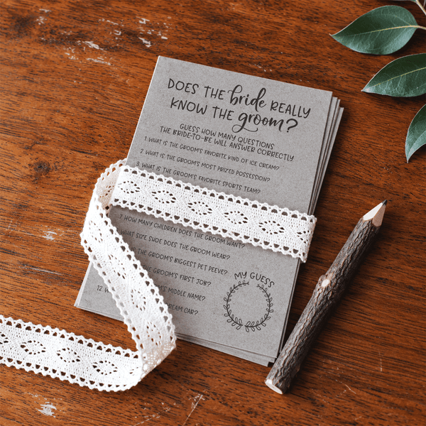 Does The Bride Really Know The Groom Bridal Shower Game