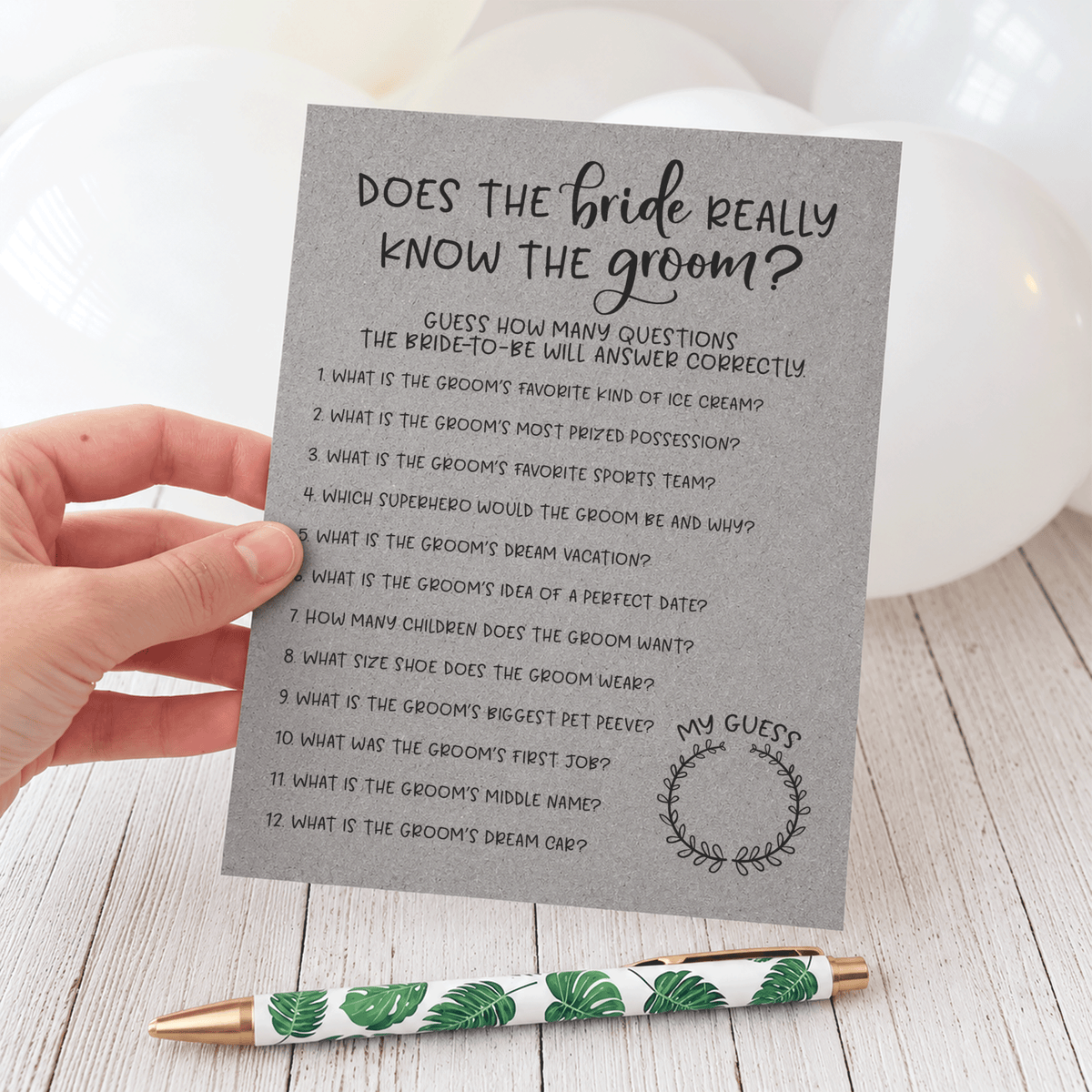 Does The Bride Really Know The Groom Bridal Shower Game