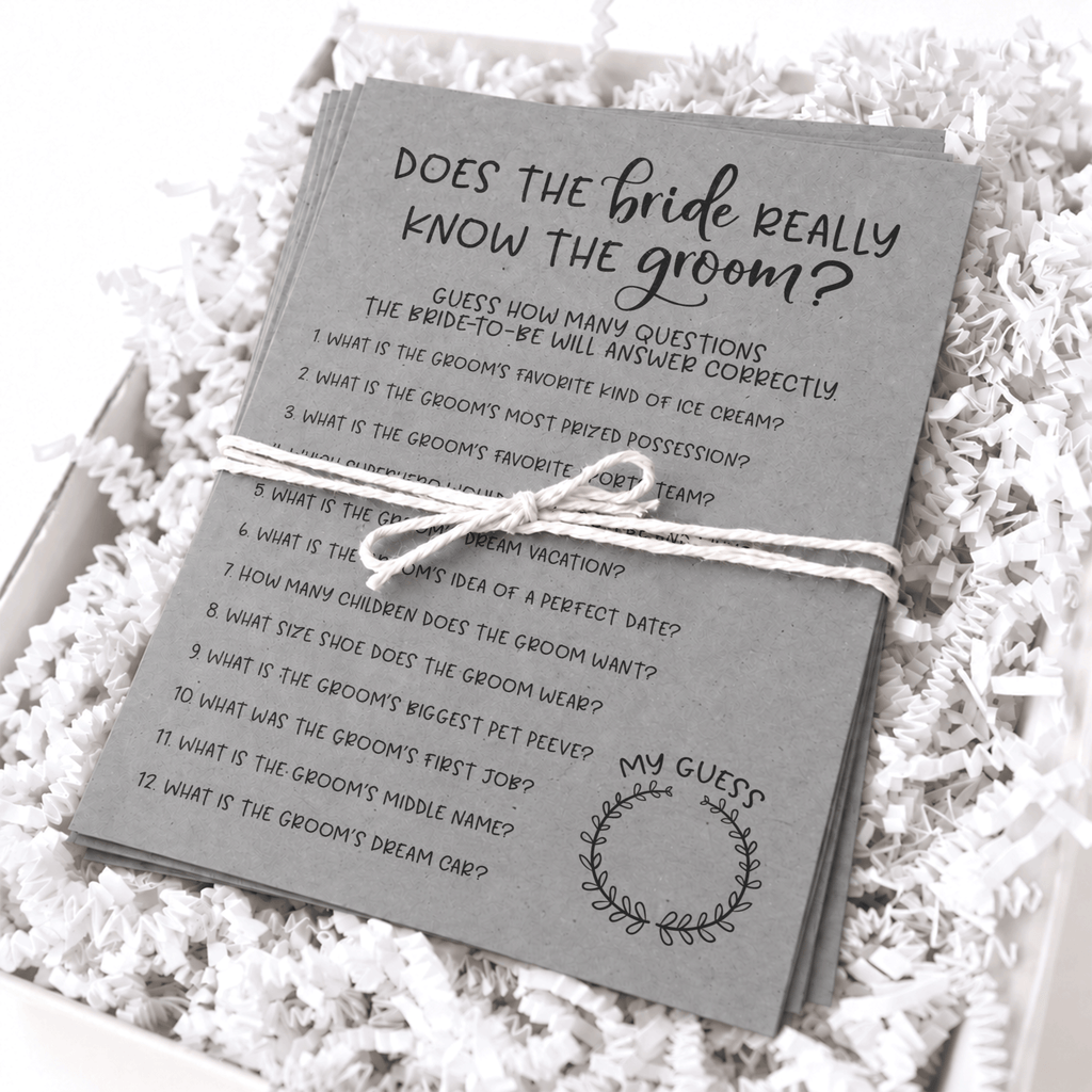 Does The Bride Really Know The Groom Bridal Shower Game