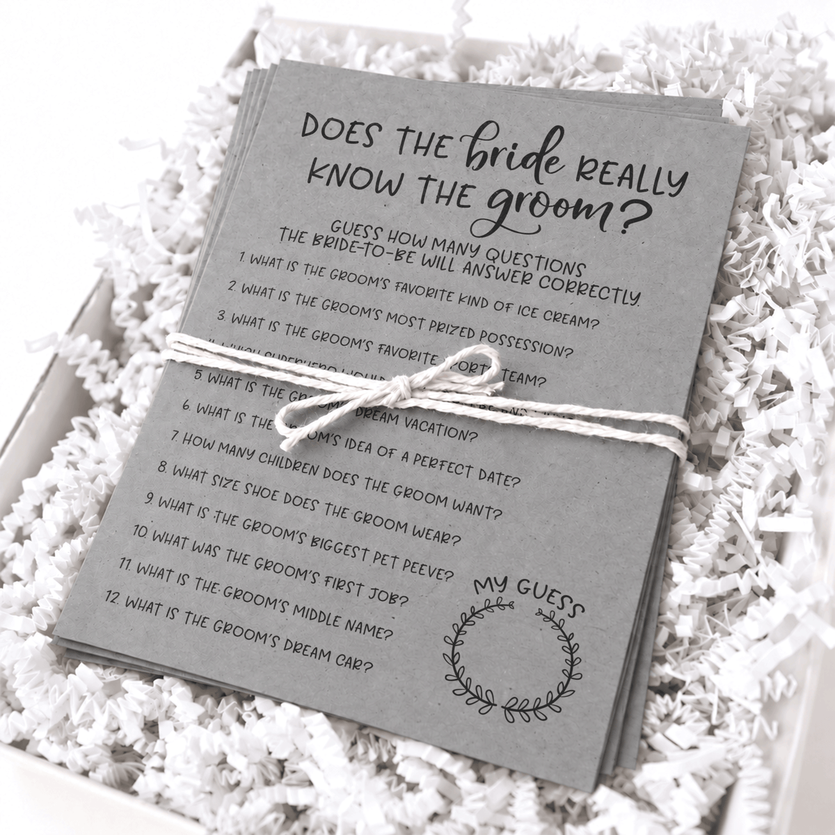 Does The Bride Really Know The Groom Bridal Shower Game