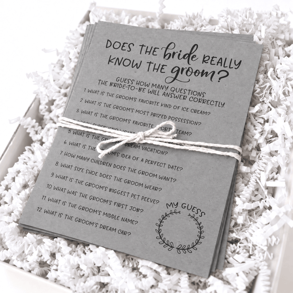 Does The Bride Really Know The Groom Bridal Shower Game