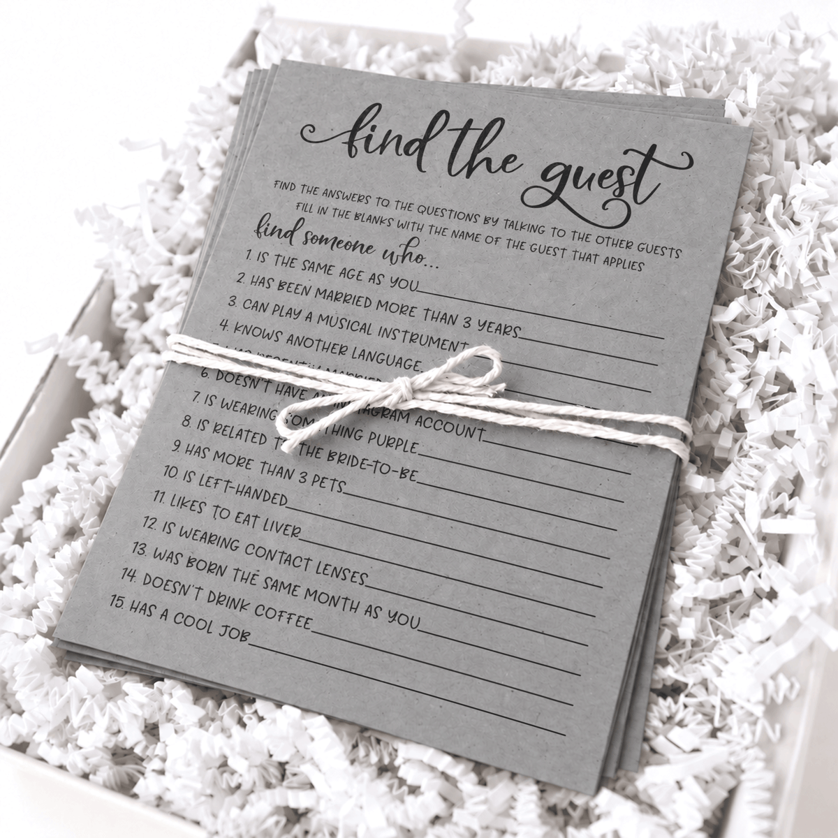 Find The Guest Bridal Shower Game