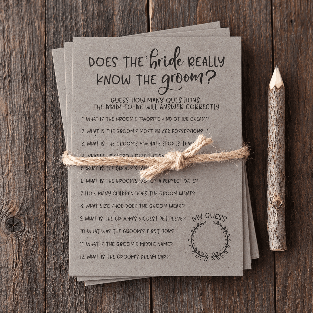 Does The Bride Really Know The Groom Bridal Shower Game