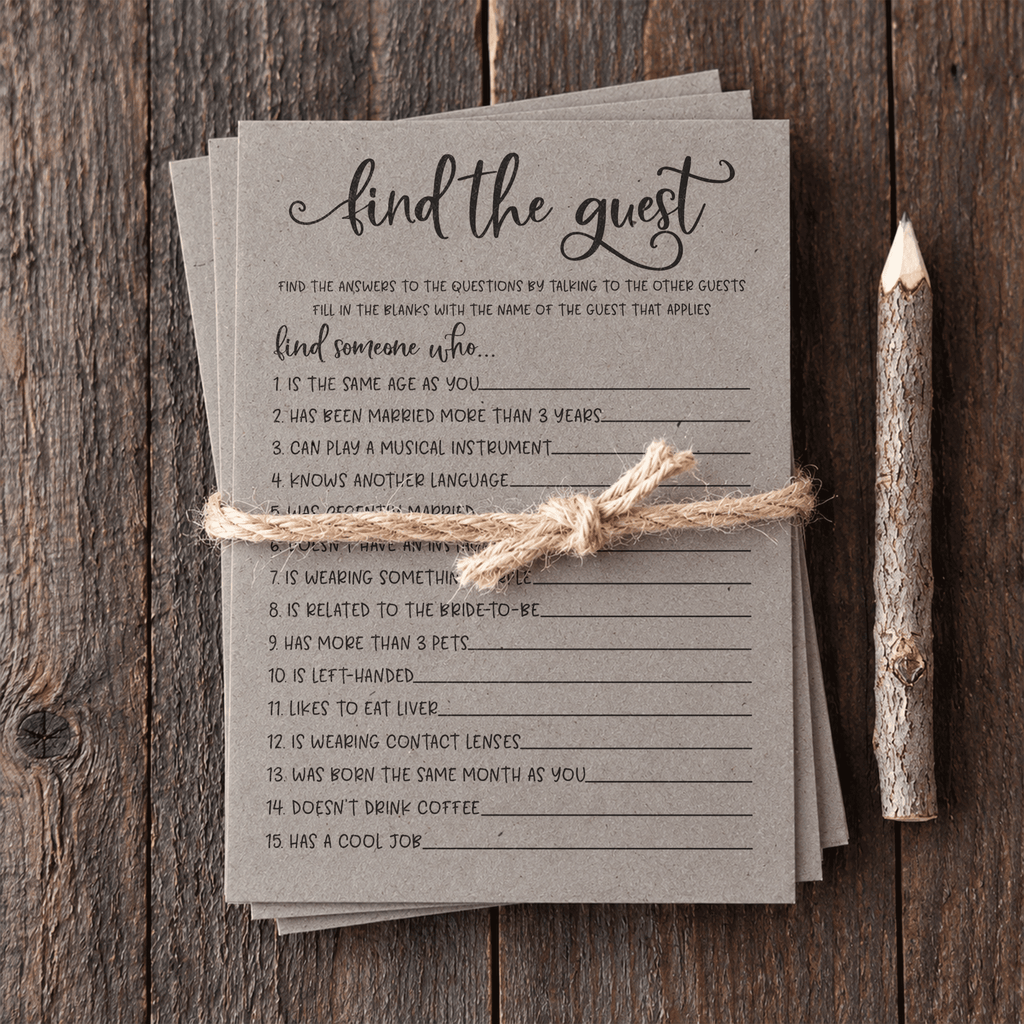 Find The Guest Bridal Shower Game