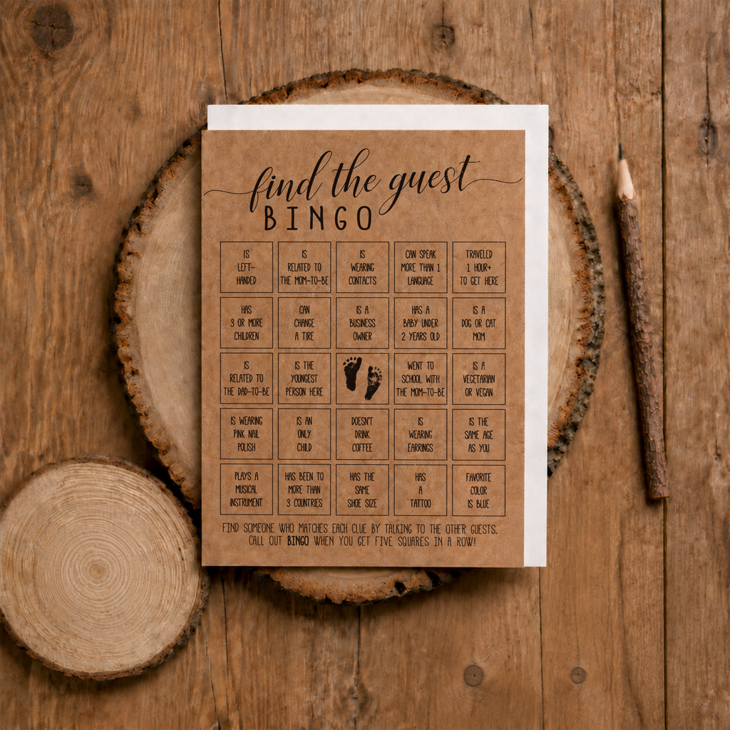 Find The Guest Bingo Baby Shower Game