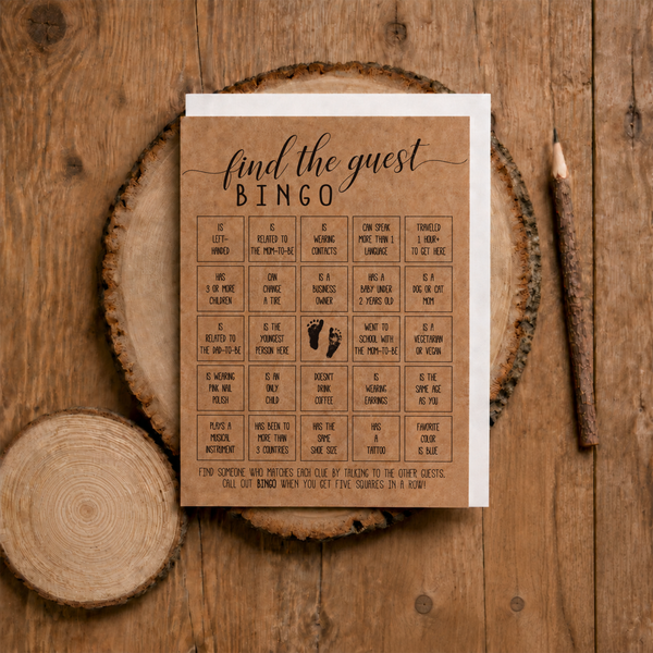 Find The Guest Bingo Baby Shower Game