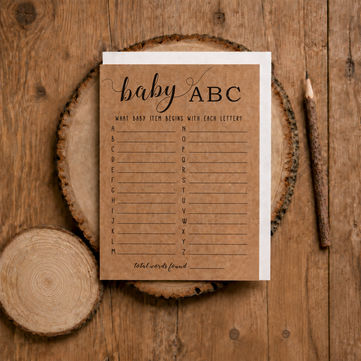 Baby ABC Baby Shower Game