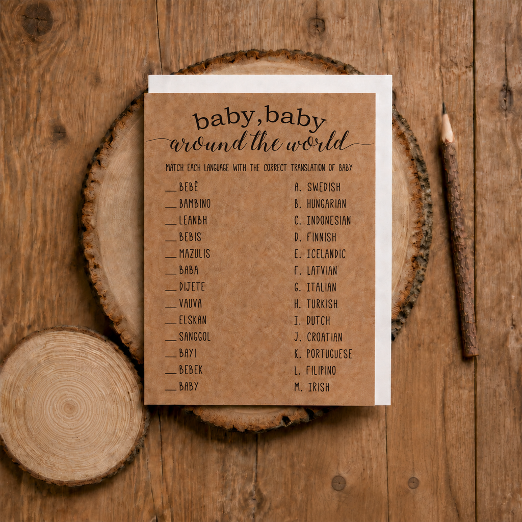Baby Around The World Baby Shower Game