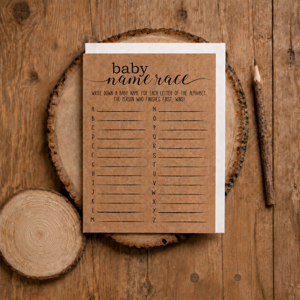 Baby Name Race Baby Shower Game