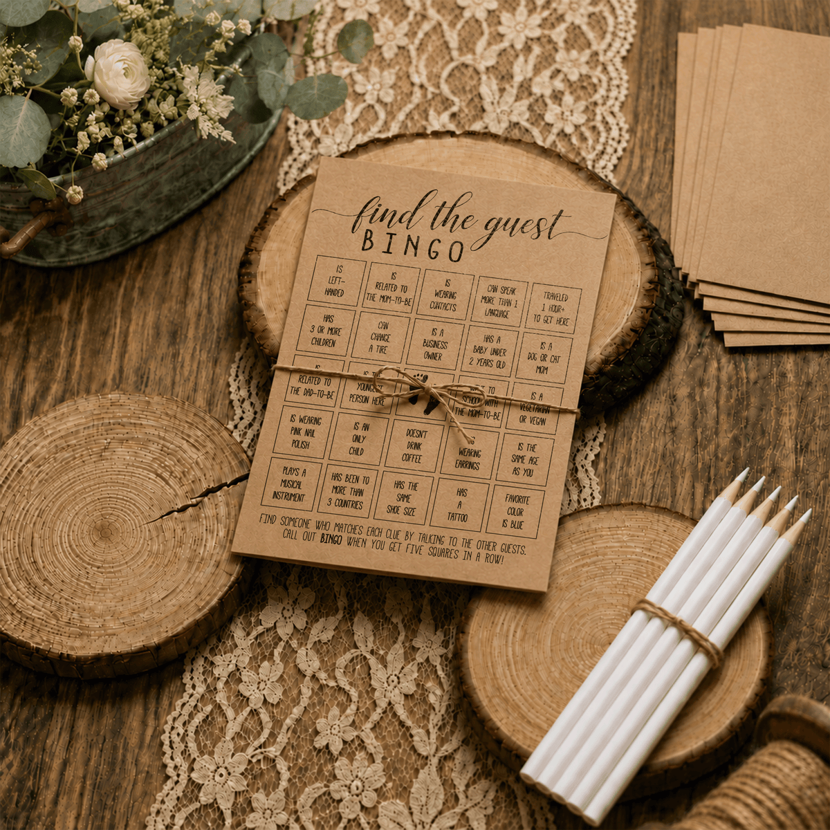 Find The Guest Bingo Baby Shower Game