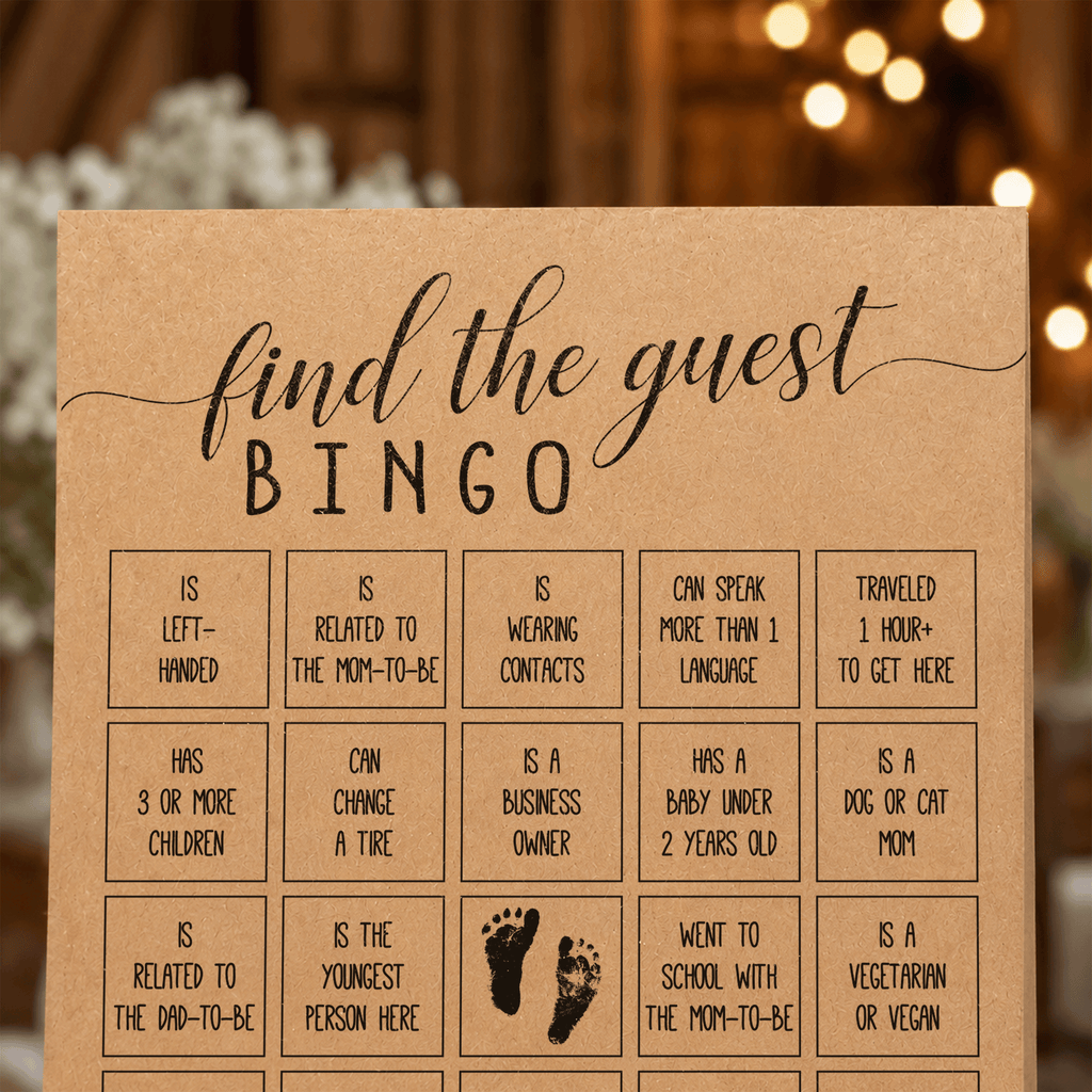 Find The Guest Bingo Baby Shower Game