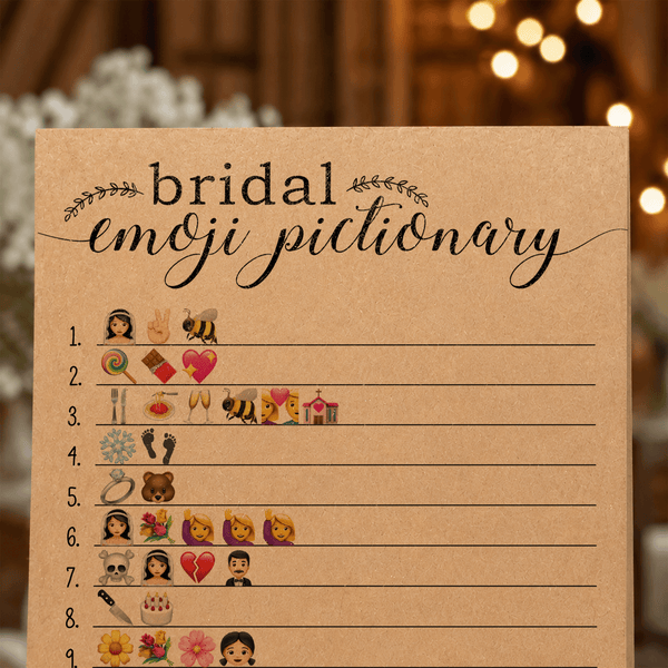 Bridal Emoji Pictionary Bridal Shower Game