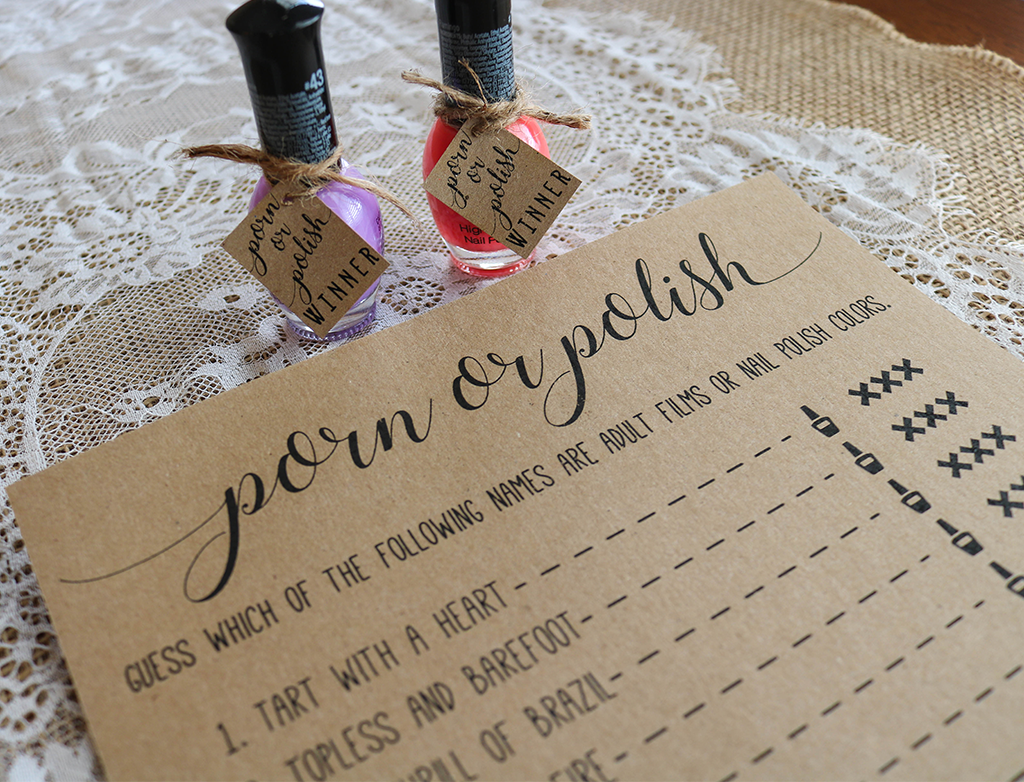 Porn Or Polish Bridal Shower Game