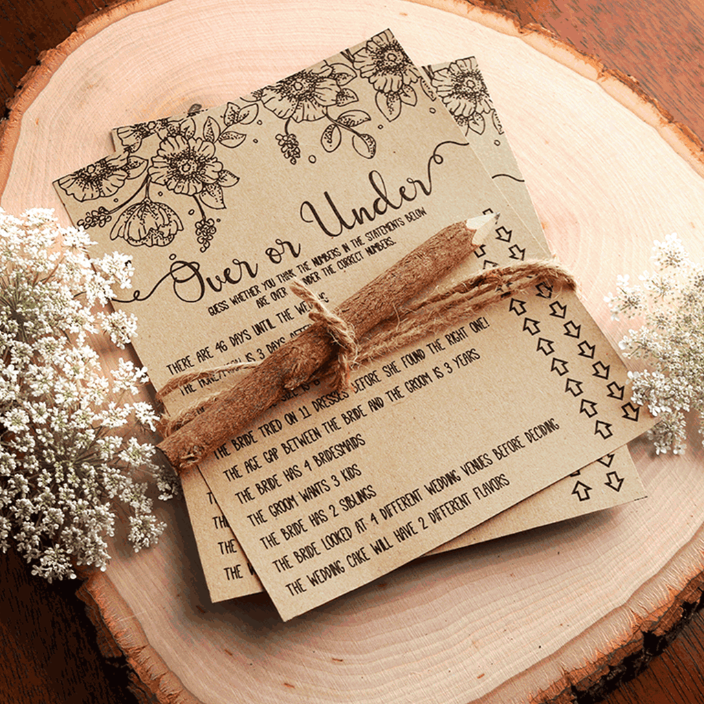 Over or Under Bridal Shower Game