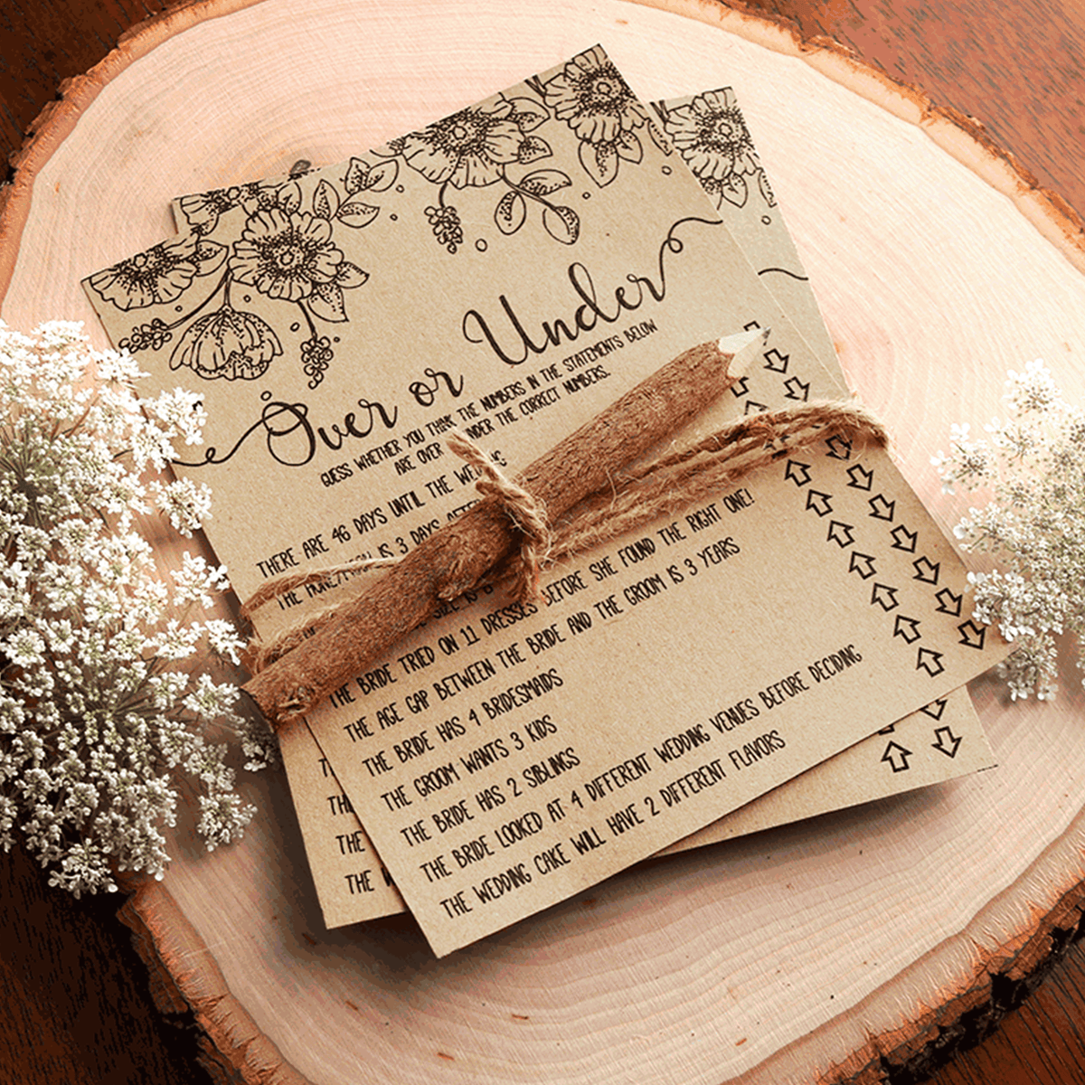 Over or Under Bridal Shower Game