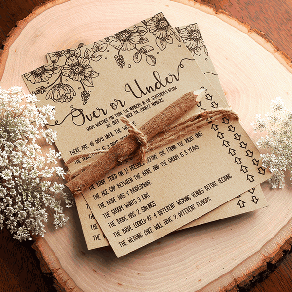 Over or Under Bridal Shower Game