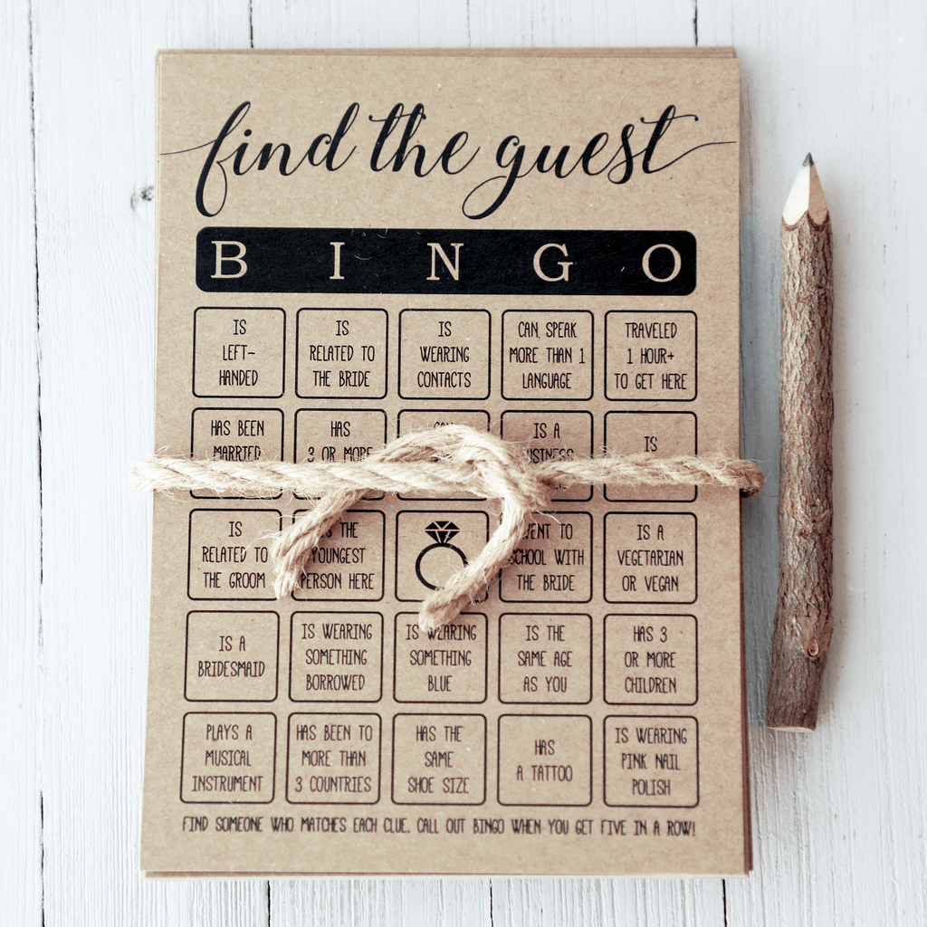 Find The Guest Bingo Bridal Shower Game