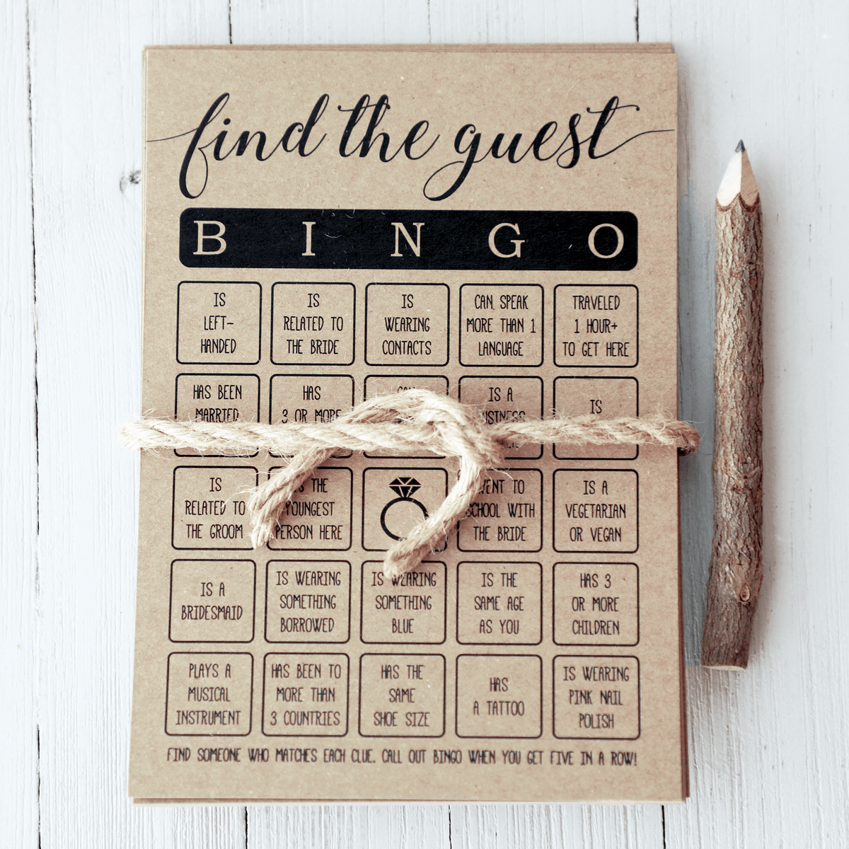 Find The Guest Bingo Bridal Shower Game