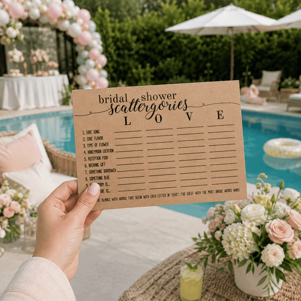 Bridal Shower Scattergories Bridal Shower Activity
