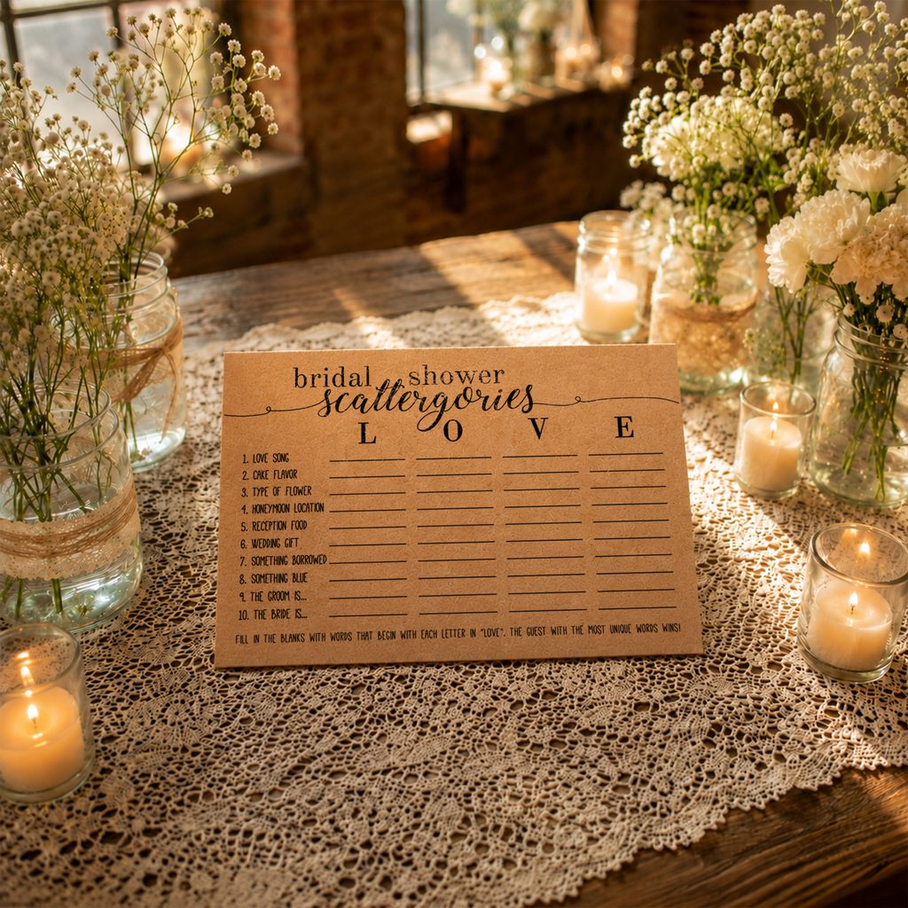 Bridal Shower Scattergories Bridal Shower Activity