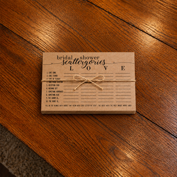 Bridal Shower Scattergories Bridal Shower Activity