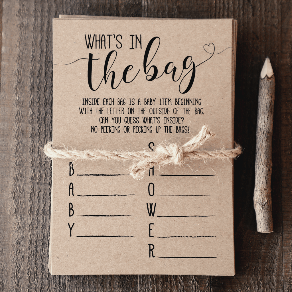 What's in the Bag Baby Shower Game