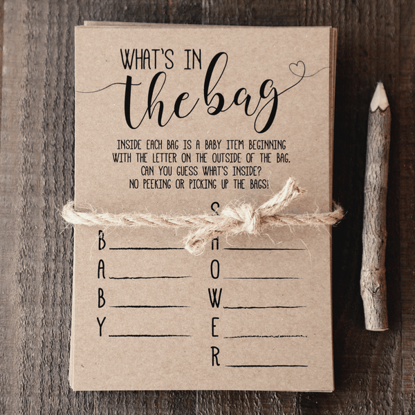 What's in the Bag Baby Shower Game