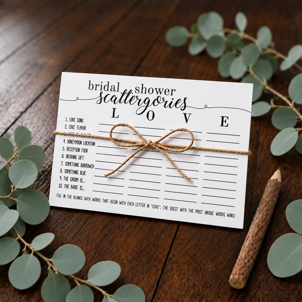 Bridal Shower Scattergories Bridal Shower Activity