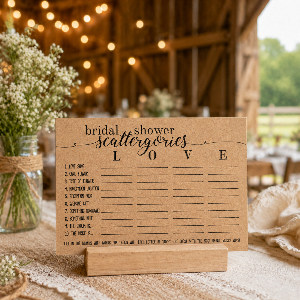 Bridal Shower Scattergories Bridal Shower Activity