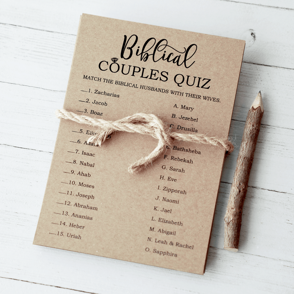 Bible Couples Quiz Bridal Shower Game