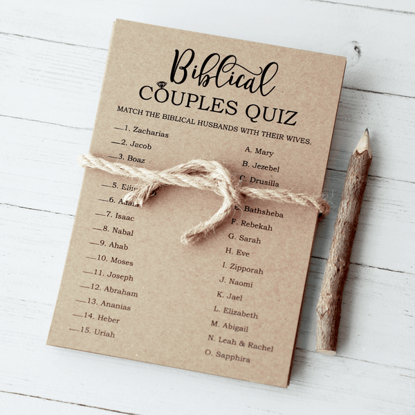 Bible Couples Quiz Bridal Shower Game