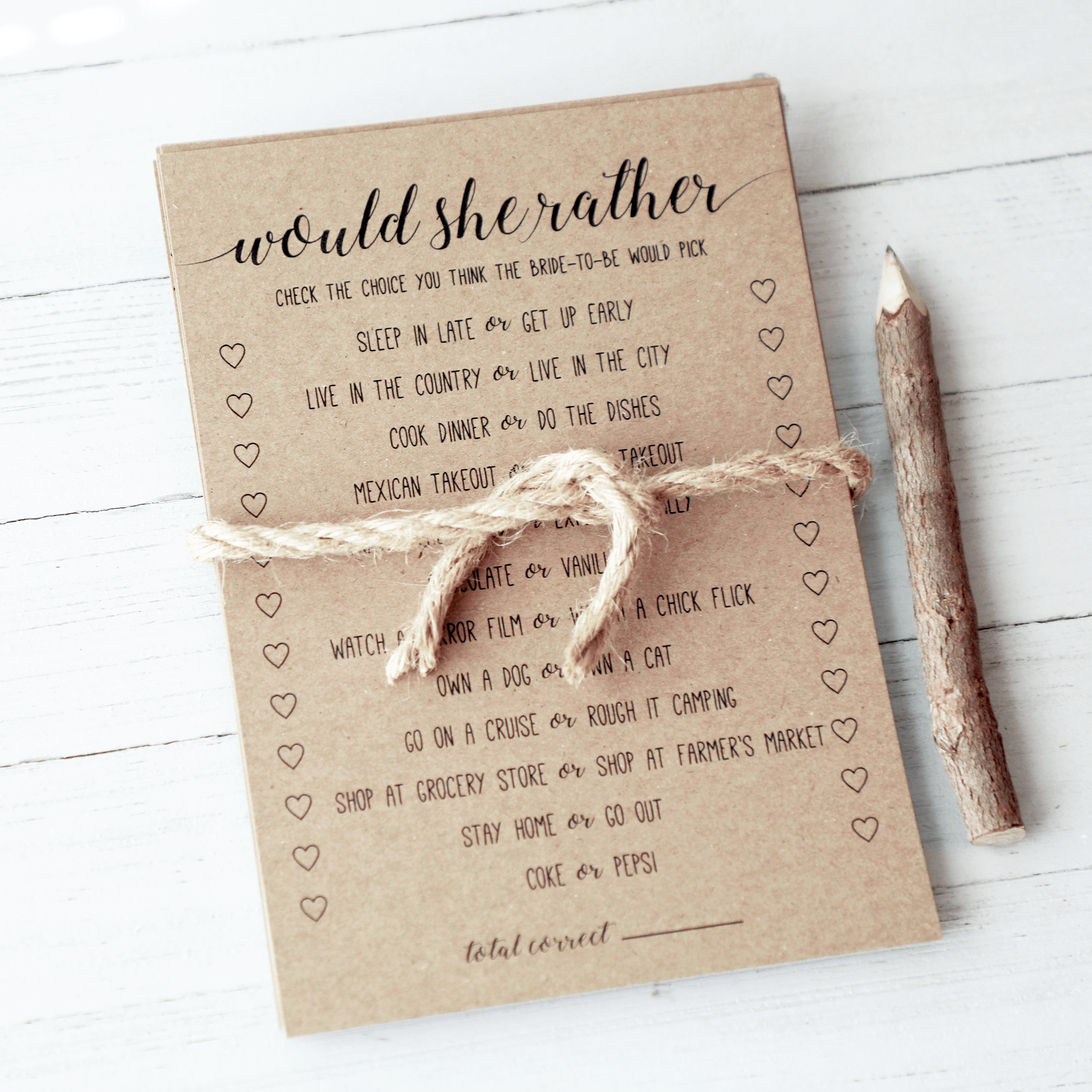 Would She Rather Bridal Shower Game Secondary image