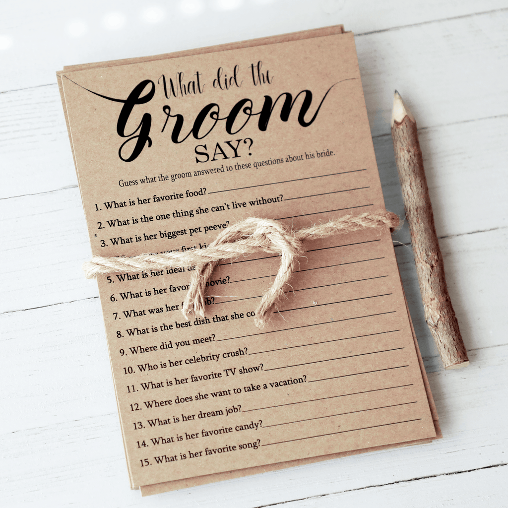 What Did The Groom Say Bridal Shower Game
