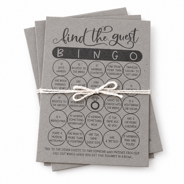 Find The Guest Bingo Bridal Shower Game