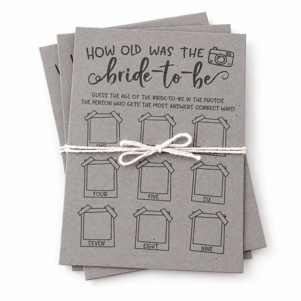 How Old was the Bride-to-be Bridal Shower Game