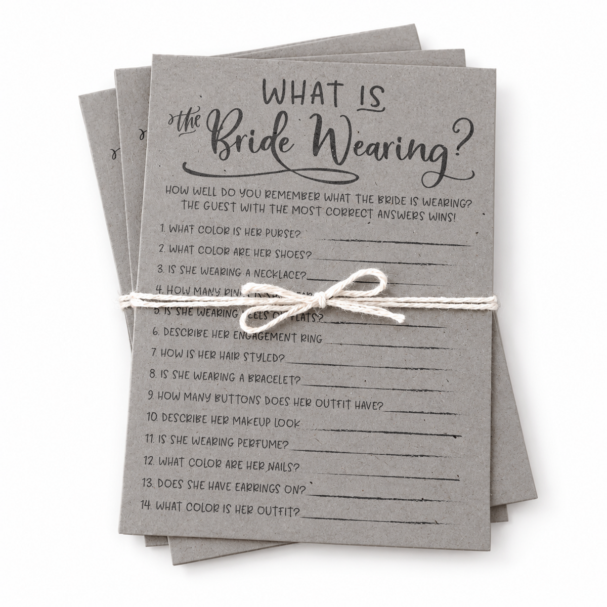 What Is The Bride Wearing Bridal Shower Game
