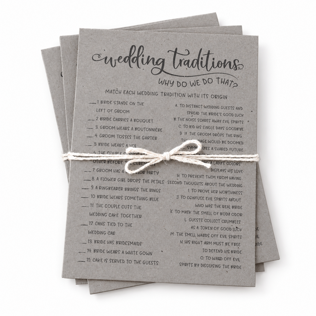 Wedding Traditions Bridal Shower Game
