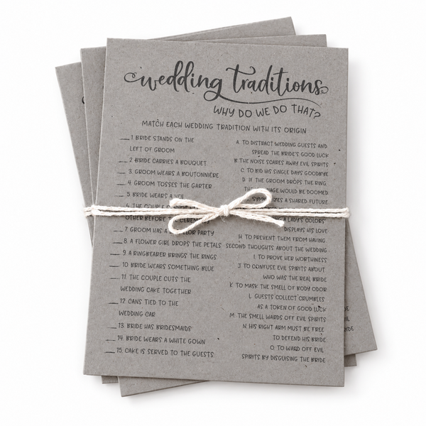 Wedding Traditions Bridal Shower Game
