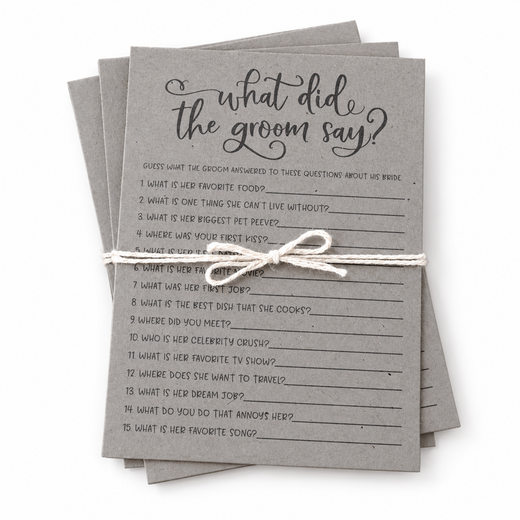 What Did The Groom Say Bridal Shower Game