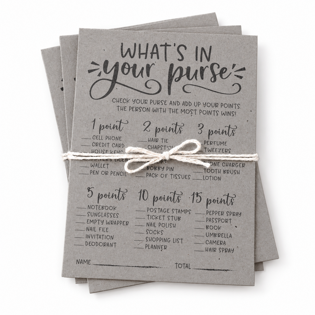 What's In Your Purse Bridal Shower Game