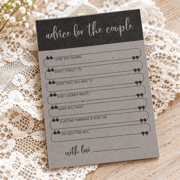 Advice for the Couple Bridal Shower Activity